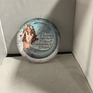 “Dream Higher Than The Stars And Deeper Than The Ocean” Round Mermaid Canvas